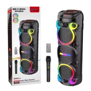 RGB LED Multimedia Bluetooth Party Speaker with Wireless Microphone & Remote Control